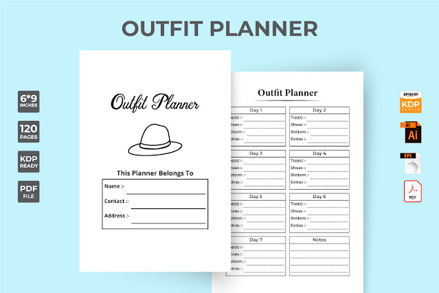 Outfit planner KDP interior vector free download