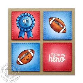 Sunny Studio Stamps: Team Player You're My Hero #1 Dad Football Card by Mendi Yoshikawa