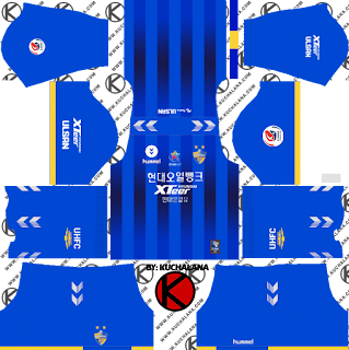  Yang akan saya share kali ini adalah termasuk kedalam home kits Released, Ulsan Hyundai FC kits 2019 - Dream League Soccer Kits