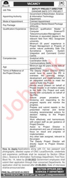 Jobs in Science & Information Technology Department