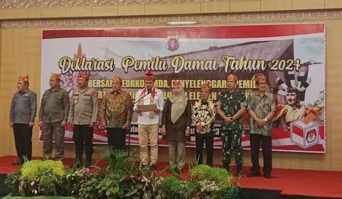 KAPOLDA KALTENG GELAR DEKLARASI PEMILU DAMAI TAHUN 2024