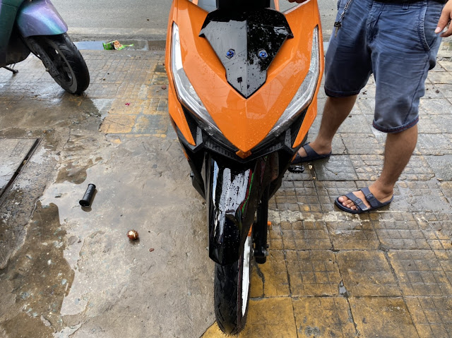 Mẫu sơn xe Honda vario màu cam bóng cực đẹp