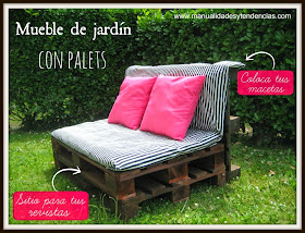 mueble de jardín con palets / pallets furniture for the garden