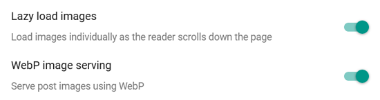 Enable Lazyload and WebP Images