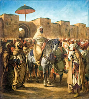 The Sultan of Morocco, orientalist painting by French romantic artist Eugène Delacroix c.1845, depicting Moulay Abd al-Rahman