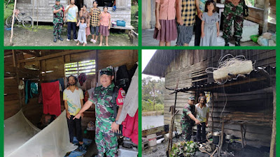 Babinsa Koramil 05/Lahewa Kodim 0213 Nias Mengunjungi Rumah Tidak Layak Huni di Desa Muzoi Kecamatan Lahewa Timur