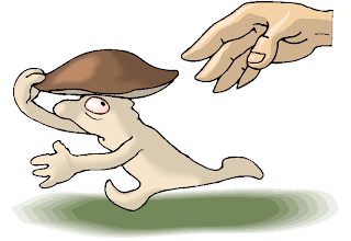 Fantasy Running Mushrooms Free Clipart