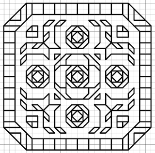 free blackwork rose motif pattern