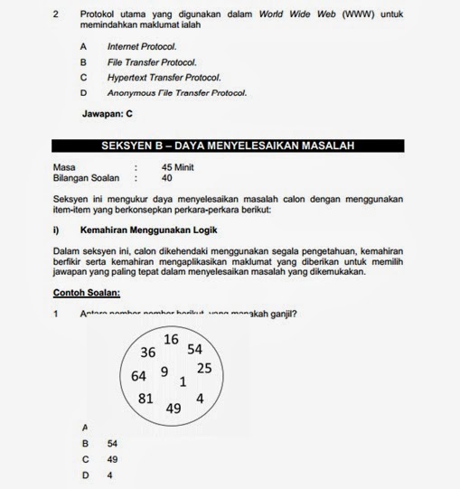 Nota pemirsa: Contoh Kertas Peperiksaan Penolong Pegawai 