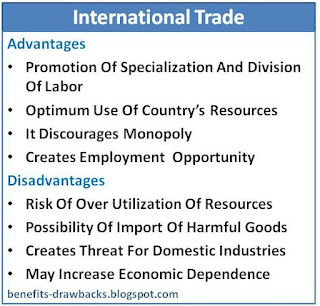 advantages disadvantages international trade