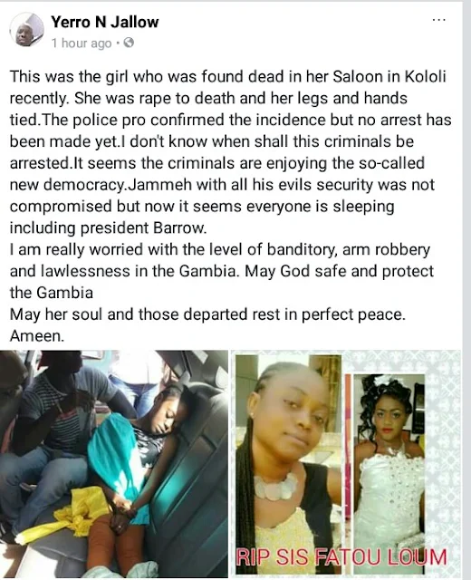 Photos: Young lady raped and murdered in her hair salon; legs and hands found bound