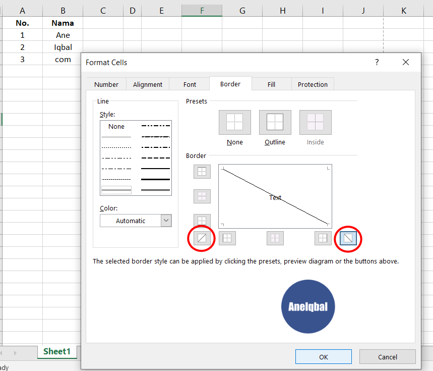 Cara Membuat Garis di Excel (Garis Kolom dan Baris)  AneIqbal