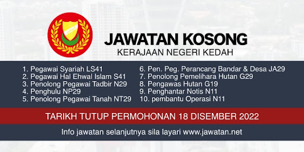 Jawatan Kosong Kerajaan Negeri Kedah 2022