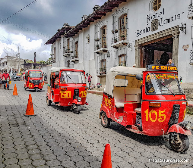 Tuc-tucs, transporte popular na Guatemala