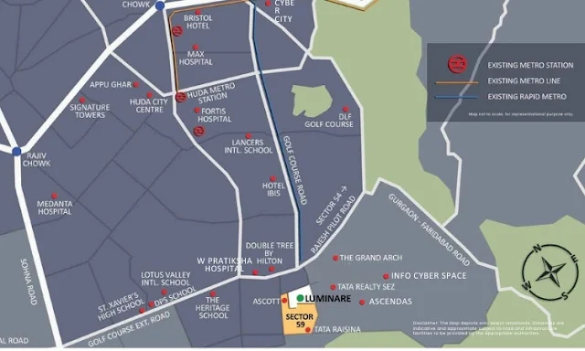 Mahindra Luminare Sector 59 Location Map