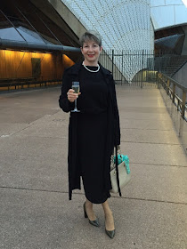 Enjoying a pre-concert drink at Sydney Opera House forecourt