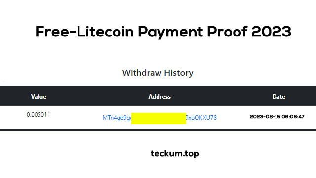 Free-Litecoin Payment Proof 2023