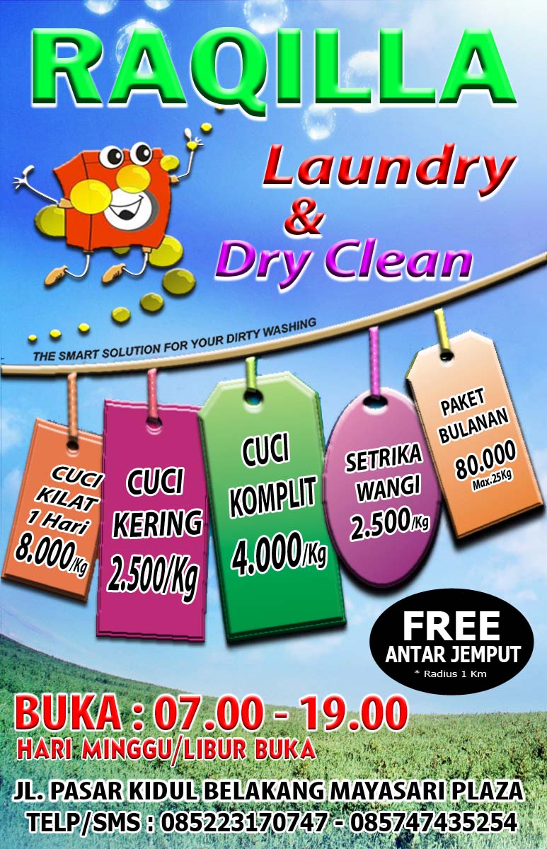 Gambar Contoh Brosur Flyer Laundry Menarik Promosi Gambar 