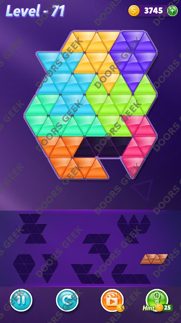 Block! Triangle Puzzle 8 Mania Level 71 Solution, Cheats, Walkthrough for Android, iPhone, iPad and iPod