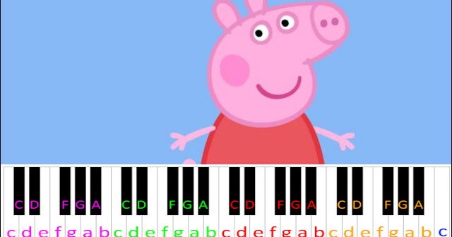 Peppa Pig Theme Piano Letter Notes - piggy theme song roblox piano sheet