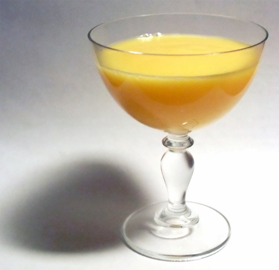 Yellow drink, Advocaat served in a wide cocktail glass