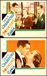 POSSESSED. Estados Unidos. 2 Lobby Cards: 36 x 28 cms. AMOR EN VENTA. Possessed. 1931. Estados Unidos. Dirección: Clarence Brown. Reparto: Joan Crawford, Clark Gable, Wallace Ford, Richard 'Skeets' Gallagher, Frank Conroy, Marjorie White, John Miljan, Clara Blandick.