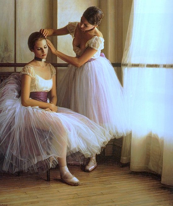 Douglas Hofmann pinturas foto-realistas mulheres dançarinas bailarinas