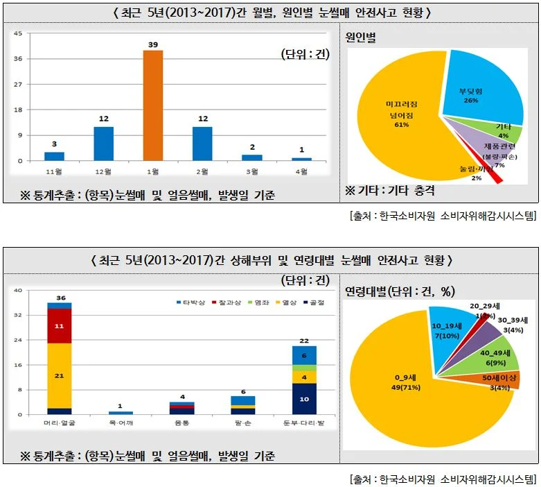 눈썰매 탈 때 보호장비 착용으로 안전사고 예방