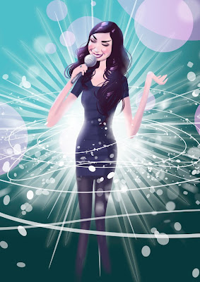 Michael Mantel Illustration Lena Meyer-Landrut Unser Star für Oslo Eurovision Song Contest Grand Prix Zeichnung Grafik Bild