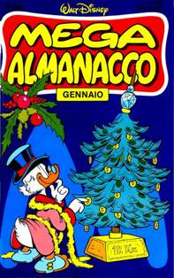 Almanacco Topolino 349 - Mega Almanacco 13 - Gennaio 1986 | ISSN 1123-878X | CBR 215 dpi | Mensile | Fumetti | Universo Disney
L'Almanacco Topolino iniziò ad essere pubblicato nel 1957 come continuazione degli Albi d'Oro, una rivista che proponeva, alternativamente, storie tratte dall'universo Disney e storie non-Disney.
Nei primi anni trenta, con il nome di Albi d'Oro, la testata Almanacco Topolino venne utilizzata per pubblicare albi speciali, stagionali o annuali come nella moda statunitense. Dall'ottobre del 1956 la testata ha affiancato e poi sostituito la serie degli Albi d'Oro, divenuto semplicemente una piccola dicitura in un quadratino in alto a sinistra.
Sull'Almanacco Topolino venivano preferibilmente pubblicati fumetti stranieri, principalmente a causa del suo formato più ampio che consentiva di pubblicare le storie tipicamente a quattro strisce dell'estero senza rimontarle o ridurle in dimensioni. Alcuni anni più tardi, nel gennaio del 1970, venne adottata una nuova numerazione, partendo dal 157, ovvero contando i numeri usciti dal gennaio 1957 in poi, che diventa così il primo numero ufficiale della serie. Fino al dicembre 1981, la rivista aveva la caratteristica di essere stampata alternando due pagine a colori e due in bianco e nero: dal mese seguente divenne invece interamente a colori.
Dal gennaio 1985 la rivista ha assunto un formato ridotto e ha cambiato il suo nome in Mega Almanacco e successivamente in Mega 2000 e in Mega 3000 (dal 2000). Nel corso degli anni novanta ha iniziato a presentare al pubblico anche storie danesi e brasiliane, oltre a quelle statunitensi e olandesi.
L'Almanacco Topolino è stato ripreso nel corso dell'aprile 1999 come trimestrale: presentava le ristampe delle più illustri storie mai pubblicate sulla prima serie. Si è conclusa con il numero 13 del marzo 2002.
Buona parte delle storie classiche apparse sulla prima serie della rivista sono ristampate sulla testata Le Imperdibili, che si avvale delle copertine di Marco Rota. Anche questa serie ha chiuso i battenti, con il numero 33 del settembre 2007.
La rivista ha avuto questi titoli:
- Albi d'Oro: inizia come settimanale, presentando anche storie non-Disney, quindi diventa mensile con storie solo Disney fino al dicembre 1956;
- Almanacco Topolino: dal gennaio 1957 fino al dicembre 1984;
- Mega Almanacco: partito con il numero 337, nel gennaio 1985;
- Mega 2000: partito dal numero 424, nell'aprile del 1992;
- Mega 3000: partito dal numero 521, nel maggio 2000;
- Mega: partito con il numero 596 ad agosto 2006, e terminato con il numero 613 a gennaio 2008.
Tutte queste serie sono da considerarsi un'unica collana in virtù della numerazione continua.