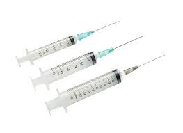 Showing syringe with needle