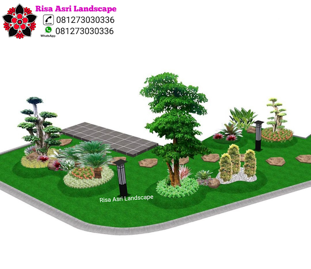 Tukang Taman Surabaya  Desain 3d Taman Garden Landscape - Risa Asri Landscape