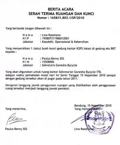 Ganesha Bicycler ITB: Sekretariat GB ITB