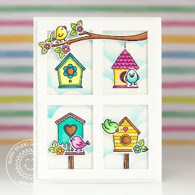 Sunny Studio Stamps: A Bird's Life Grid Design Birdhouse Card by Amy Yang