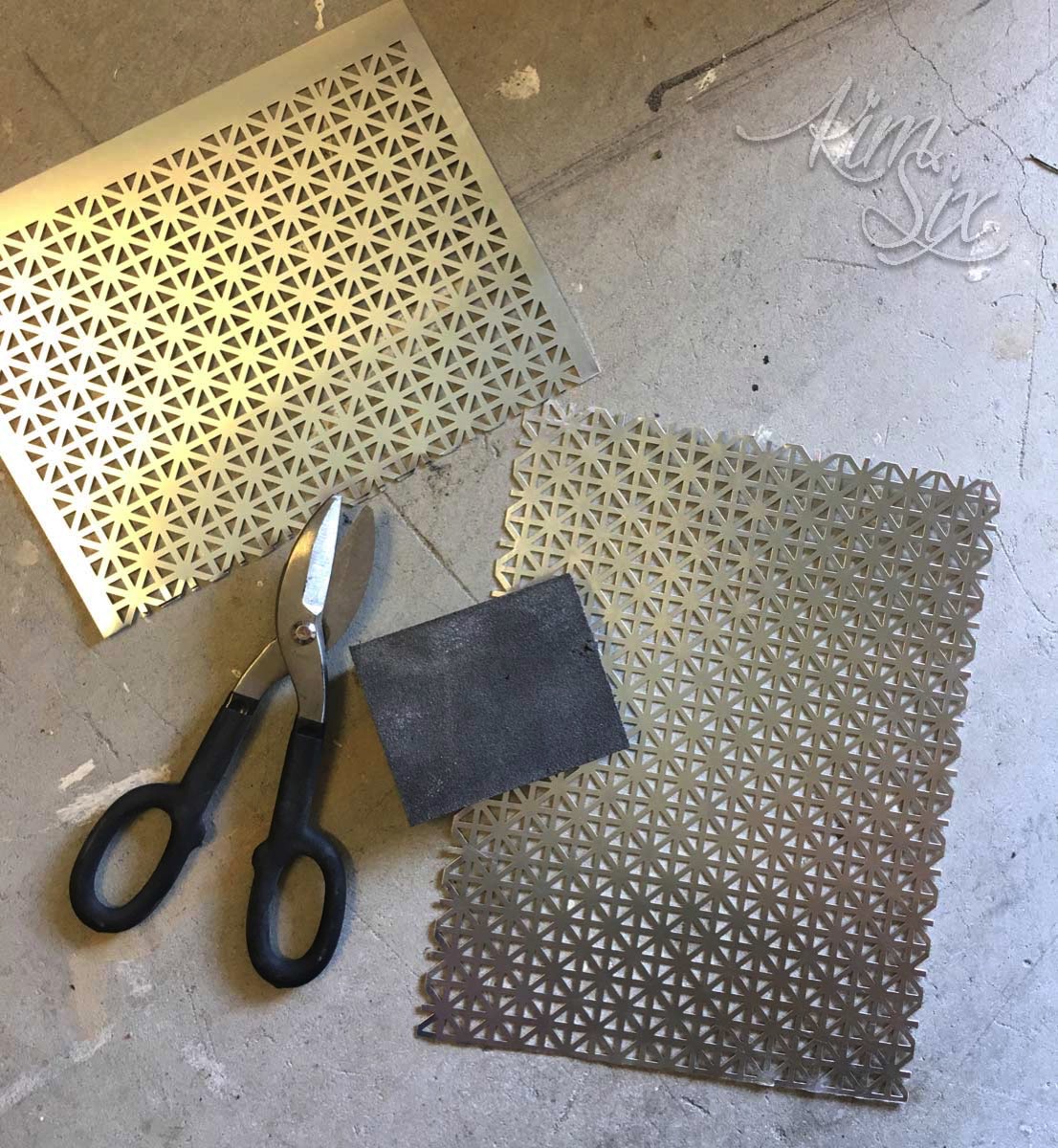 Cutting performated decorative metal sheets for photo frame
