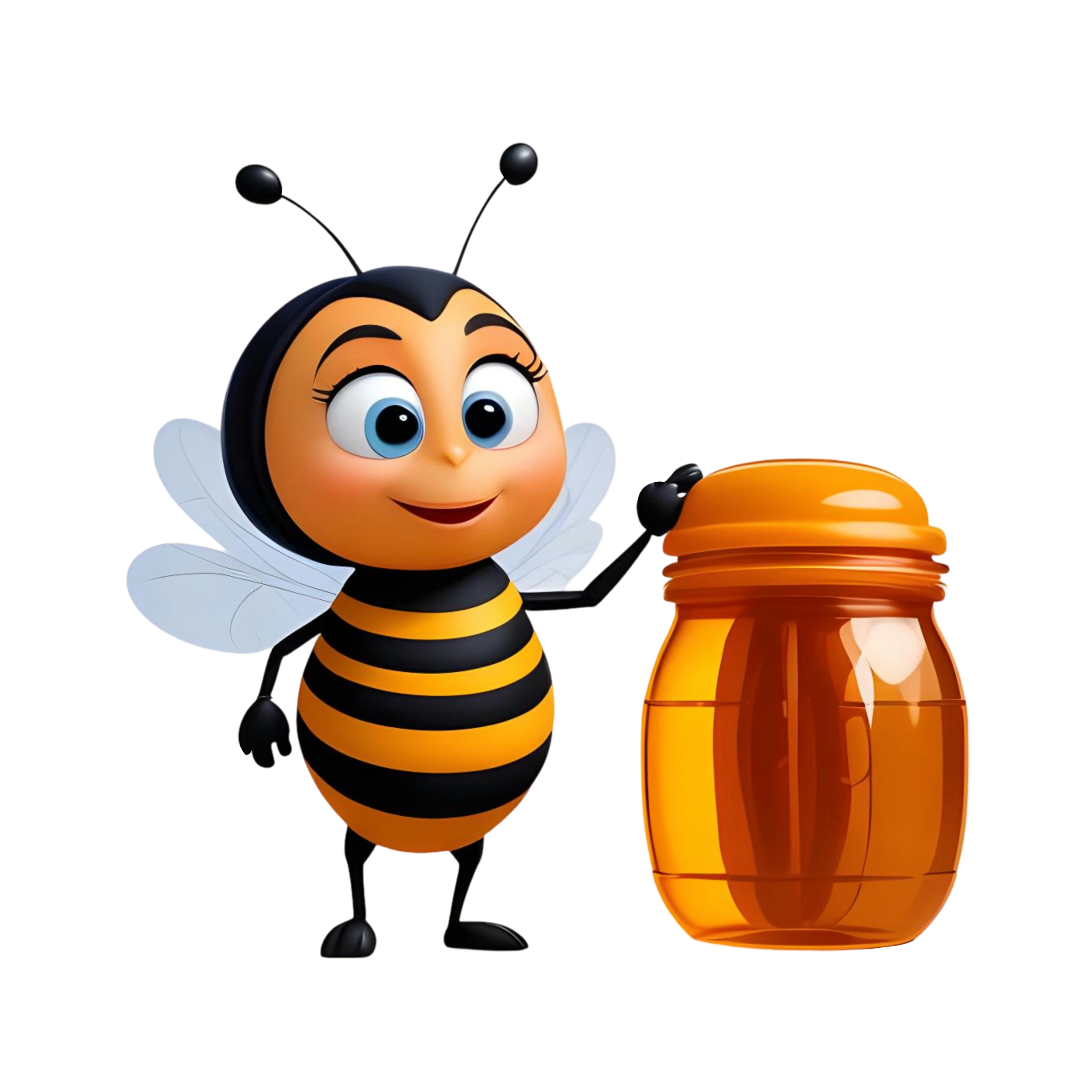 Bee and honey cartoon character