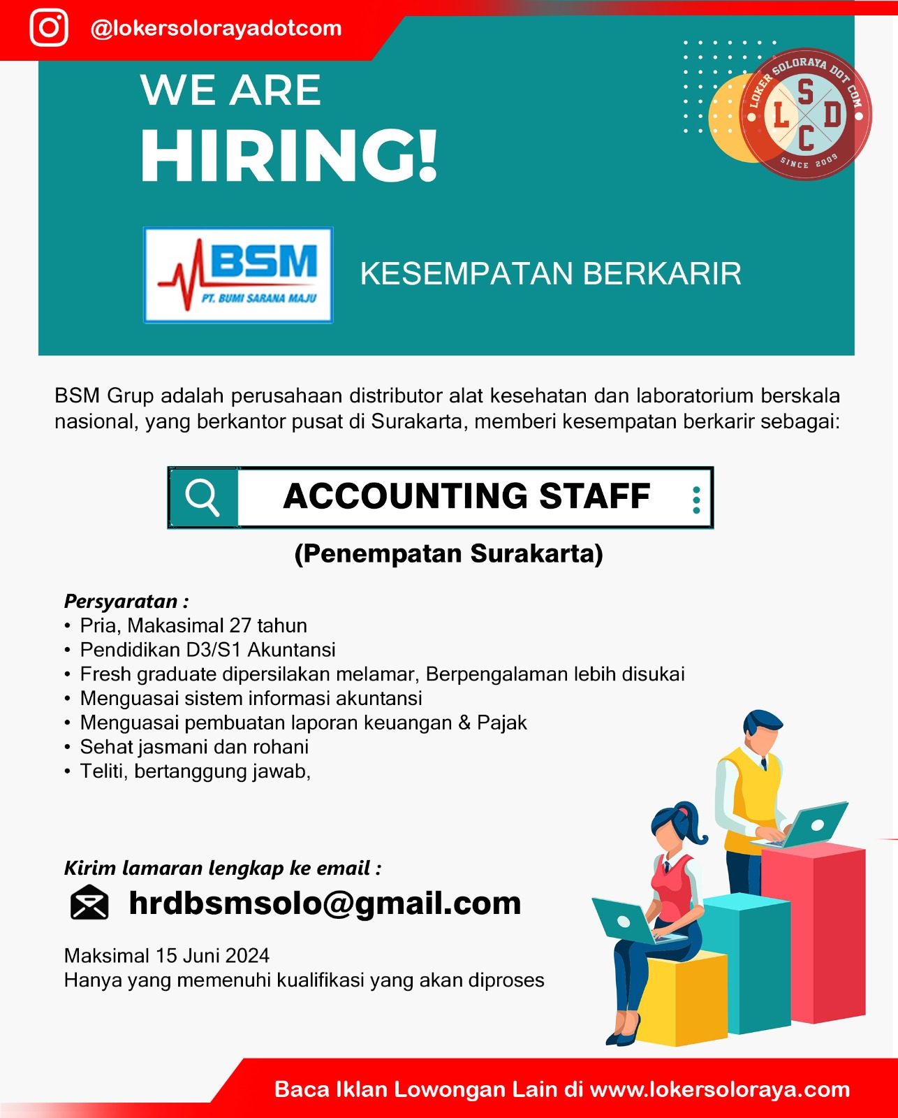 Loker Accounting Staff Solo di BSM Grup