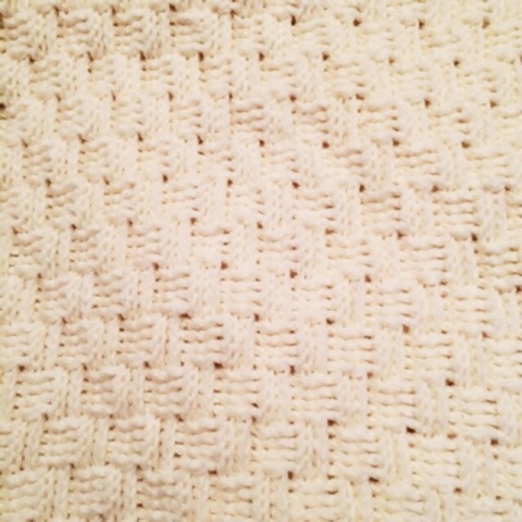 無料編み図 かぎ針で編む バスケット模様のブランケット おくるみ ひざかけ 毛糸ズキ