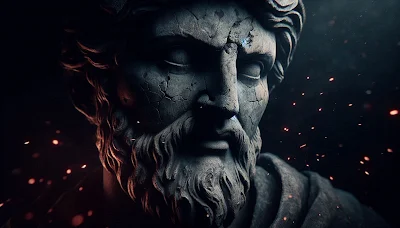stoic god closeup image