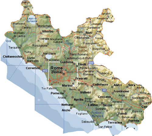 Lazio Vatican City Maps Geographic Region | Italy Map ...