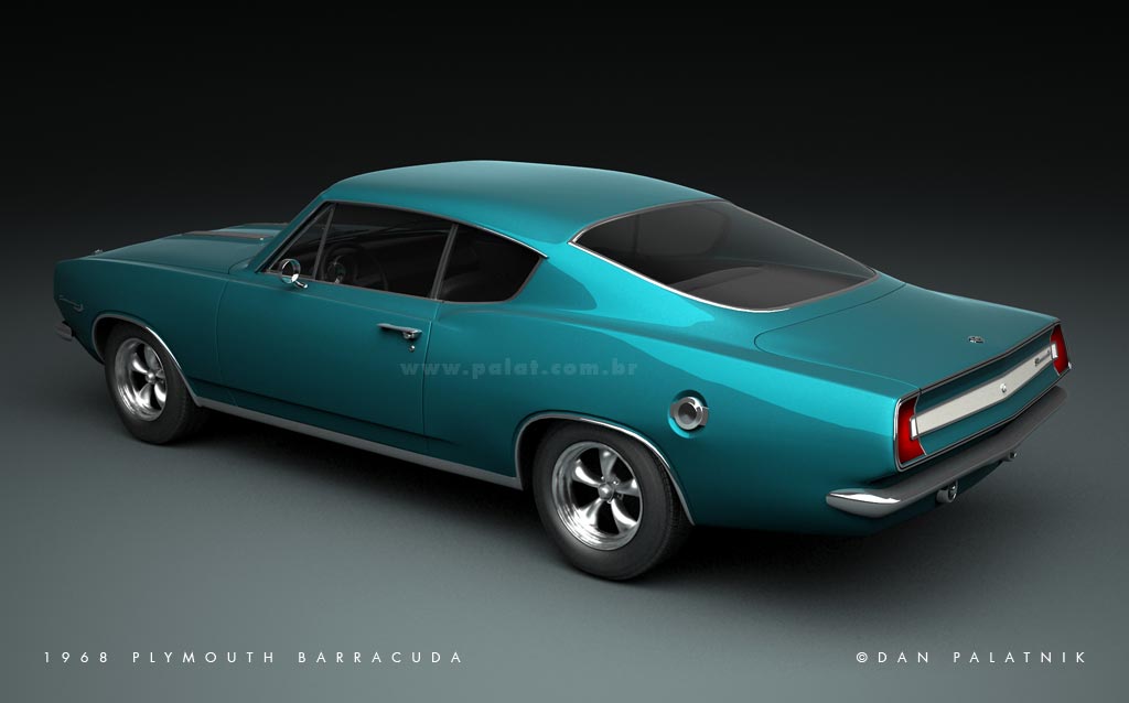 1968 Plymouth Barracuda O carro foi redesenhado em 1970 e perdeu a 