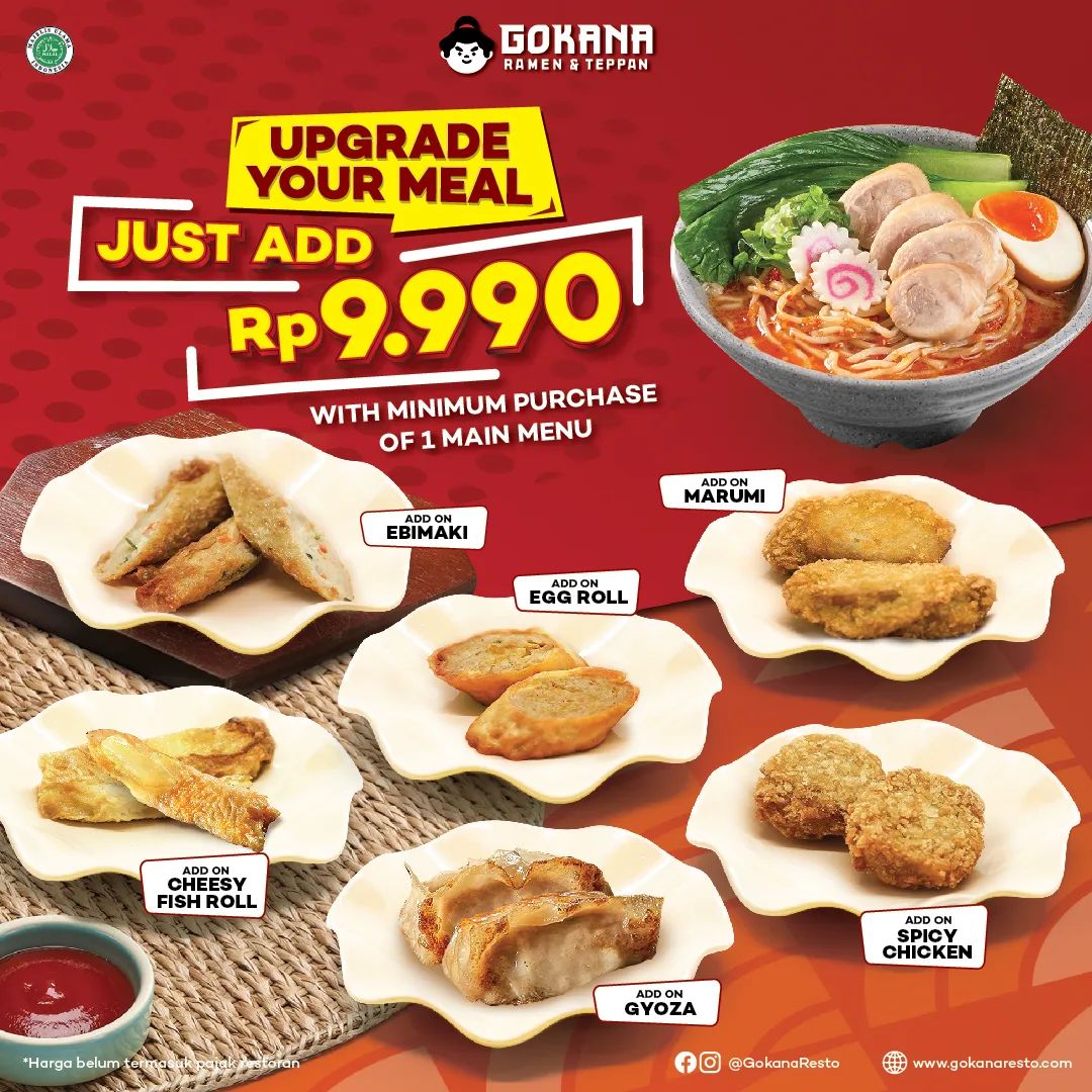 GOKANA Promo Add On menu Side Dish Hanya Rp 9.990