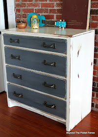 garage sale find, paint makeover, rustic, industrial, dresser, fusion mineral paint, http://bec4-beyondthepicketfence.blogspot.com/2016/06/rustic-industrial-dresser.html