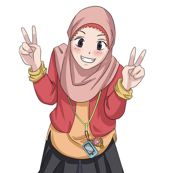 30+ Kartun Muslimah Tersenyum