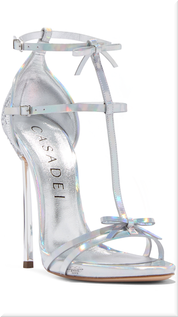 ♦Casadei silver Penny Blade Mermaid T-strap sandals #casadei #shoes #silver #brilliantluxury