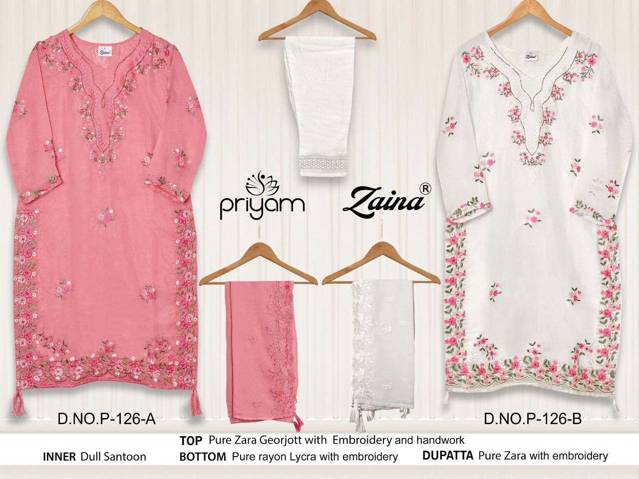 Zaina Priyam 126 Ab Readymade Pant Style Dress Catalog Lowest Price