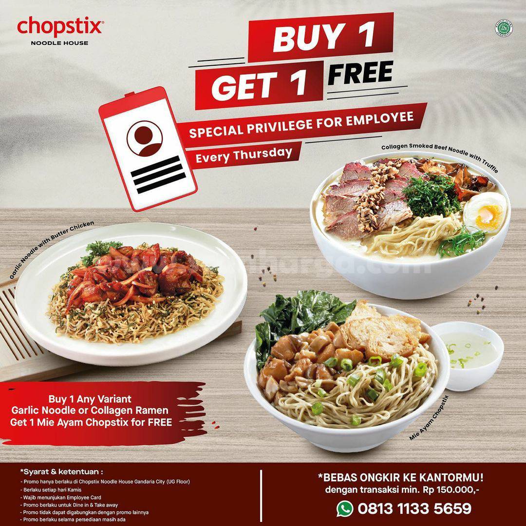 CHOPSTIX Noodle House Promo Special BUY 1 GET 1 FREE