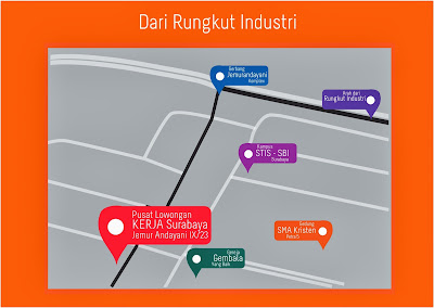 Peta Lokasi Pusat Lowongan Kerja Surabaya
