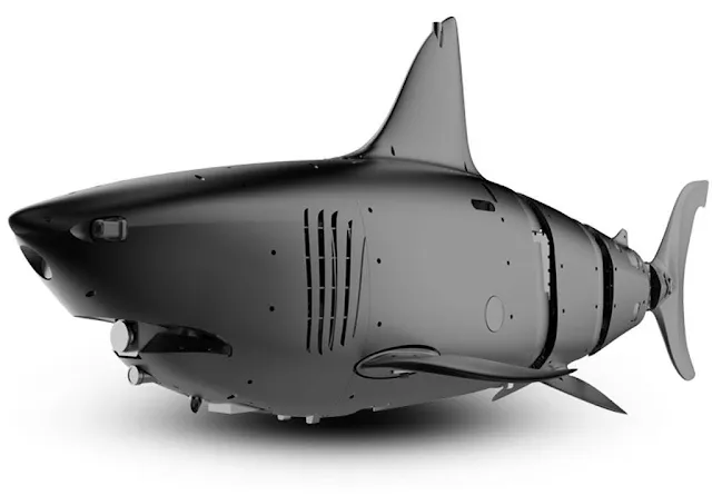 El Robo-Shark, un submarino de 2,2 metros de largo fabricado por Boya Gongdao Robot Technology, de Pekín