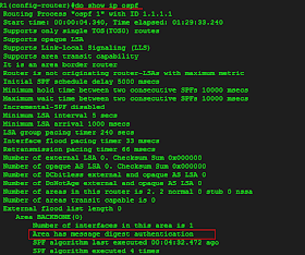 show ip ospf authentication